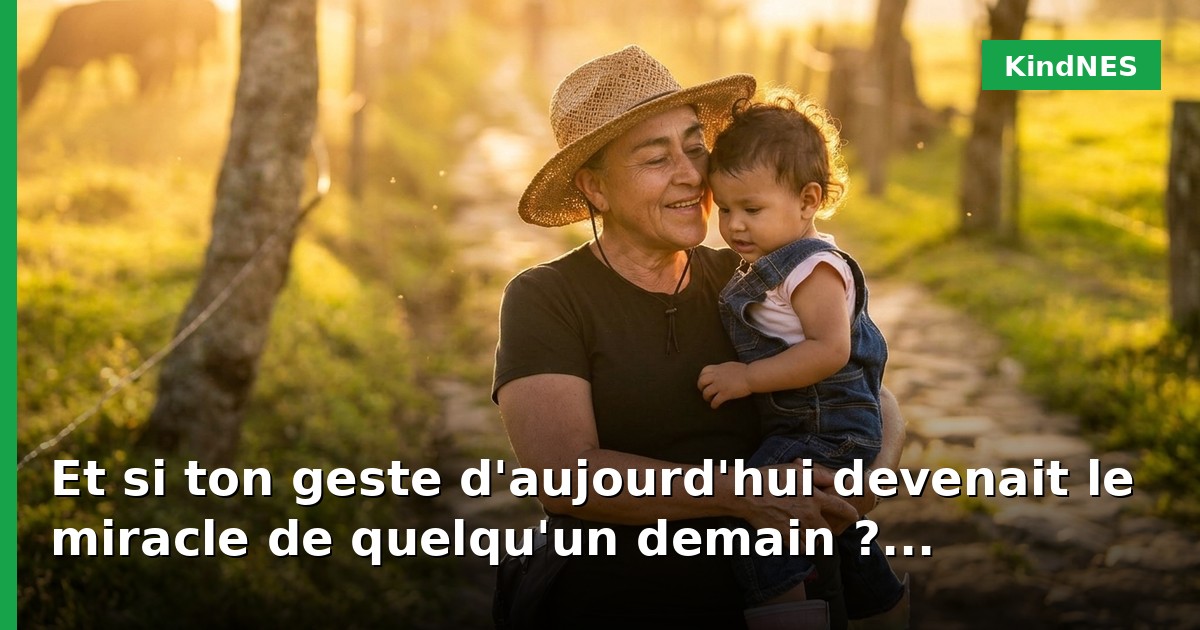 Et si ton geste d'aujourd'hui devenait le miracle de quelqu'un demain ?
